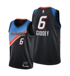 Men Oklahoma City Thunder 6 Josh Giddey Black Jersey