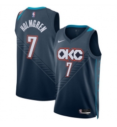 Men Oklahoma City Thunder 7 Chet Holmgren Navy 2025 26 City Edition Stitched Basketball Jersey Men Oklahoma City Thunder 7 Chet Holmgren Navy 2025 26 City Edition Stitched Basketball Jersey