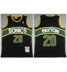 Men Seattle Supersonic 20 Gary Payton Black 1994 95 Throwback SuperSonics Stitched Men Seattle Supersonic 20 Gary Payton Black 1994 95 Throwback SuperSonics Stitched