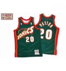 Mens Mitchell and Ness Oklahoma City Thunder 20 Gary Payton Swingman Green SuperSonics Throwback NBA Jersey