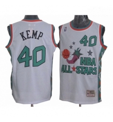 Mens Mitchell and Ness Oklahoma City Thunder 40 Shawn Kemp Swingman White 1996 All Star Throwback NBA Jersey