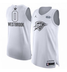 Mens Nike Jordan Oklahoma City Thunder 0 Russell Westbrook Authentic White 2018 All Star Game NBA Jersey