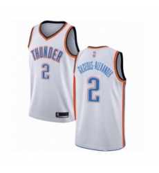 Mens Oklahoma City Thunder 2 Shai Gilgeous Alexander Swingman White Basketball Jersey Association Edition 