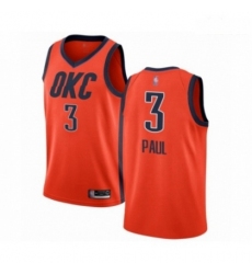 Mens Oklahoma City Thunder 3 Chris Paul Orange Swingman Jersey Earned Edition 