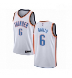 Mens Oklahoma City Thunder 6 Hamidou Diallo Authentic White Basketball Jersey Association Edition 