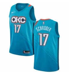 Youth Nike Oklahoma City Thunder 17 Dennis Schroder Swingman Turquoise NBA Jersey City Edition 