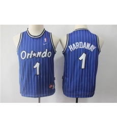 Men Nike Magic 1 Tim Hardway Blue Throwback NBA Stitched Jersey