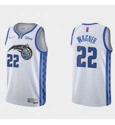 Men Orlando Magic 22 Franz Wagner White Earned Edition Stitched Swingman Jersey