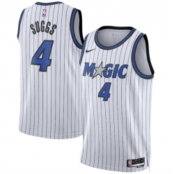 Men Orlando Magic 4 Jalen Suggs White 2025 Association Edition Stitched Basketball Jersey
