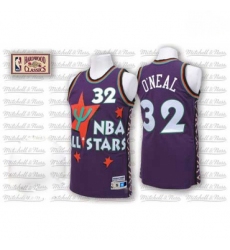 Mens Adidas Orlando Magic 32 Shaquille ONeal Swingman Purple 1995 All Star Throwback NBA Jersey