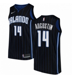 Mens Nike Orlando Magic 14 DJ Augustin Swingman Black Alternate NBA Jersey Statement Edition