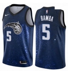 Mens Nike Orlando Magic 5 Mohamed Bamba Authentic Blue NBA Jersey City Edition 