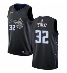 Youth Nike Orlando Magic 32 Shaquille ONeal Swingman Black NBA Jersey City Editi