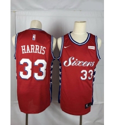 76ers 33 Tobias Harris Red Nike Throwback Swingman Jersey