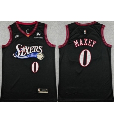 Men Philadelphia 76ers 0 Tyrese Maxey Black 2025 Classic Edition Stitched Stitched Jersey