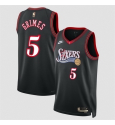 Men Philadelphia 76ers 5 Quentin Grimes Black 2025 Classic Edition Stitched Jersey