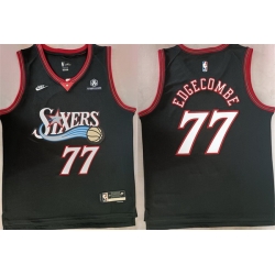 Men Philadelphia 76ers 77 V  J  Edgecombe Black 2025 Classic Edition Stitched Stitched Jersey