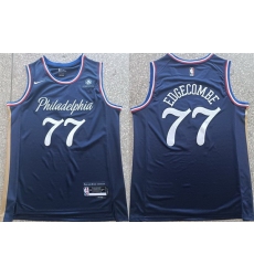 Men Philadelphia 76ers 77 V  J  Edgecombe Navy 2025 26 City Edition Stitched Jersey