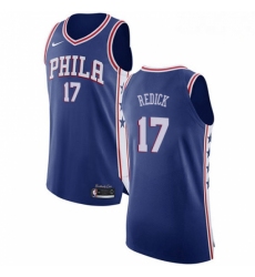 Mens Nike Philadelphia 76ers 17 JJ Redick Authentic Blue Road NBA Jersey Icon Edition 