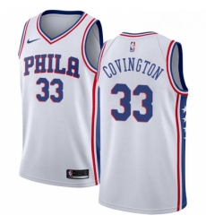 Mens Nike Philadelphia 76ers 33 Robert Covington Swingman White Home NBA Jersey Association Edition