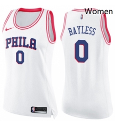 Womens Nike Philadelphia 76ers 0 Jerryd Bayless Swingman WhitePink Fashion NBA Jersey