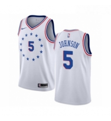 Womens Nike Philadelphia 76ers 5 Amir Johnson White Swingman Jersey Earned Edition 