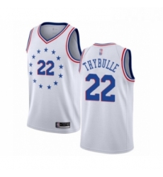 Womens Philadelphia 76ers 22 Mattise Thybulle White Swingman Jersey Earned Edition 