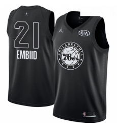 Youth Nike Jordan Philadelphia 76ers 21 Joel Embiid Swingman Black 2018 All Star Game NBA Jersey