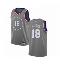 Youth Philadelphia 76ers 18 Shake Milton Swingman Gray Basketball Jersey City Edition 