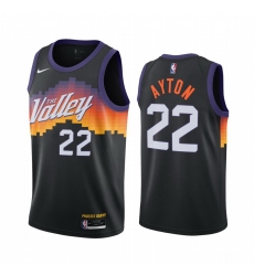 Men Nike Phoenix Suns 22 Deandre Ayton Black NBA Swingman 2020 21 City Edition Jersey