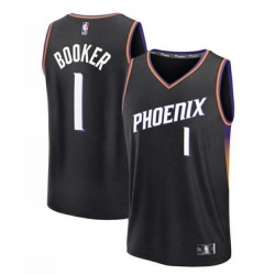 Men Phoenix Suns 1 Devin Booker Black Stitched Basketball Jersey