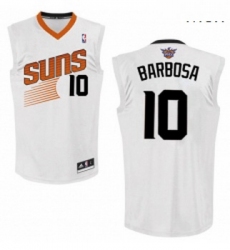 Mens Adidas Phoenix Suns 10 Leandro Barbosa Swingman White Home NBA Jersey 