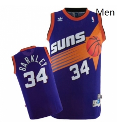 Mens Mitchell and Ness Phoenix Suns 34 Charles Barkley Authentic Purple Throwback NBA Jersey