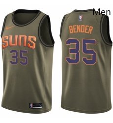 Mens Nike Phoenix Suns 35 Dragan Bender Swingman Green Salute to Service NBA Jersey
