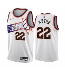 Men's Phoenix Suns #22 Deandre Ayton 2022-23 White 75th Anniversary Association Edition Stitched Jersey