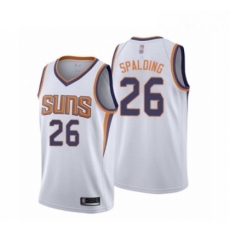 Mens Phoenix Suns 26 Ray Spalding Authentic White Basketball Jersey Association Edition 