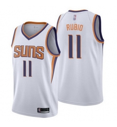 Suns  11 Ricky Rubio White Basketball Swingman Association Edition Jersey