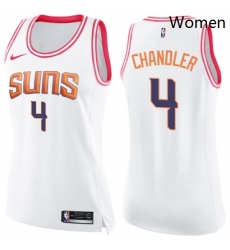 Womens Nike Phoenix Suns 4 Tyson Chandler Swingman WhitePink Fashion NBA Jersey