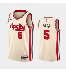 Men Blazers 5 Rodney Hood Cream Ripcity Swingman Jersey