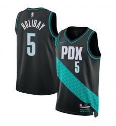Men Portland Trail Blazers 5 Jrue Holiday Black 2025 26 City Edition Edition Stitched Basketball Jersey Men Portland Trail Blazers 5 Jrue Holiday Black 2025 26 City Edition Edition Stitched Basketball Jersey
