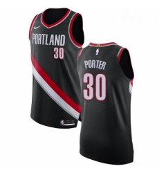 Mens Nike Portland Trail Blazers 30 Terry Porter Authentic Black Road NBA Jersey Icon Edition