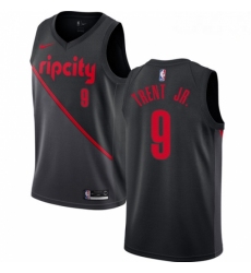 Mens Nike Portland Trail Blazers 9 Gary Trent Jr Swingman Black NBA Jersey 2018 19 City Edition 