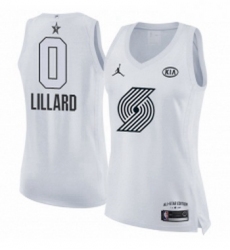 Womens Nike Jordan Portland Trail Blazers 0 Damian Lillard Swingman White 2018 All Star Game NBA Jersey