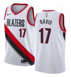 Youth Nike Portland Trail Blazers 17 Ed Davis Authentic White Home NBA Jersey Association Edition 