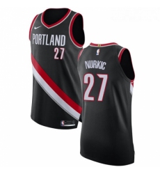 Youth Nike Portland Trail Blazers 27 Jusuf Nurkic Authentic Black Road NBA Jersey Icon Edition