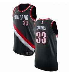 Youth Nike Portland Trail Blazers 33 Zach Collins Authentic Black Road NBA Jersey Icon Edition