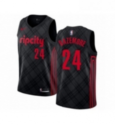 Youth Portland Trail Blazers 24 Kent Bazemore Swingman Black Basketball Jersey City Edition 