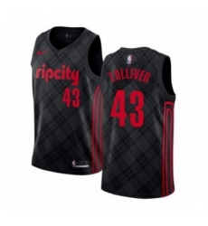 Youth Portland Trail Blazers 43 Anthony Tolliver Swingman Black Basketball Jersey City Edition 