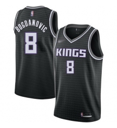 Kings  8 Bogdan Bogdanovic Black Basketball Swingman Statement Edition Jersey