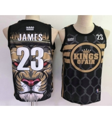 Men Los Angeles Lakers 23 Lebron James Black With Sacramento Kings Of Air Swingman Nike Fashion Jersey